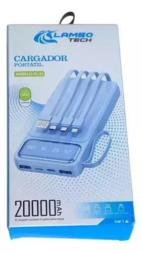 Cargador Portátil 20 000 Mah Carga Rapida 5 Salidas Usb Lambotech